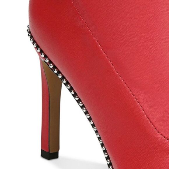 NWT BAR III Melanay 8.5/9/9.5/10 Red Leather High Heel Ankle Boots Booties w/Box - Picture 8 of 12